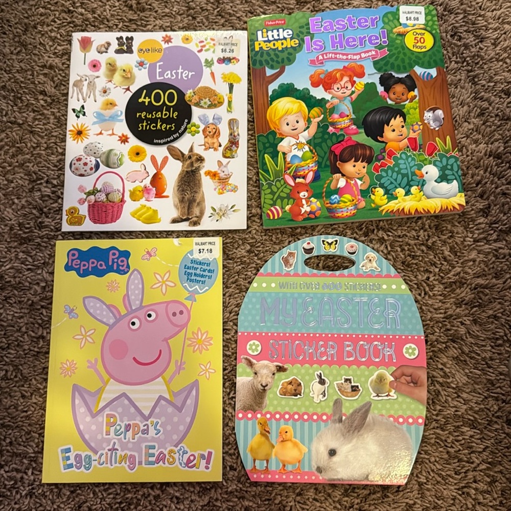 Easter sticker books, lift the flap book and Peppa Pig Book. NWT